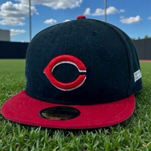 New Era 59FIFTY Cincinnati Reds Fitted Hat – Size 7 5/8 – Black/Red – MLB Cap